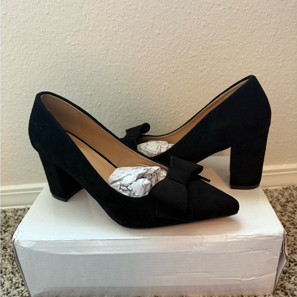 Chic Black Bow Women's Heels